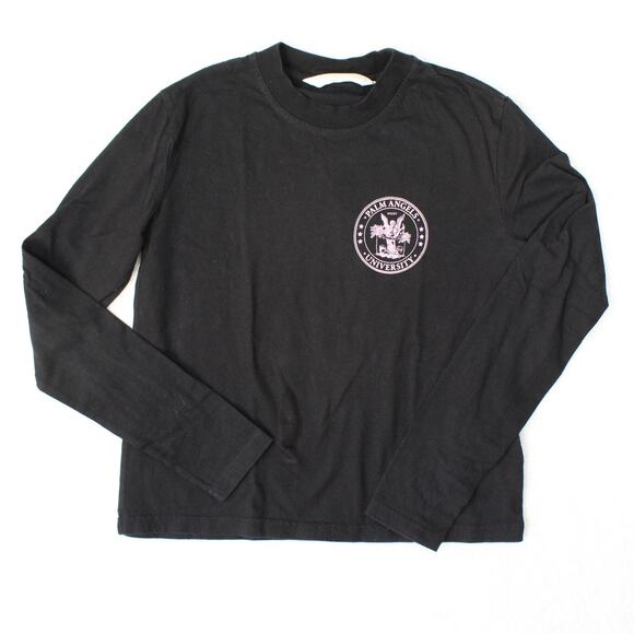 Palm Angels College University Shirt Womens Large Black Pink Logo Streetwear - Picture 1 of 6